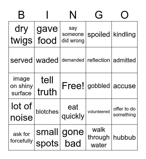 3rd Grade Unit 4 Bingo Card