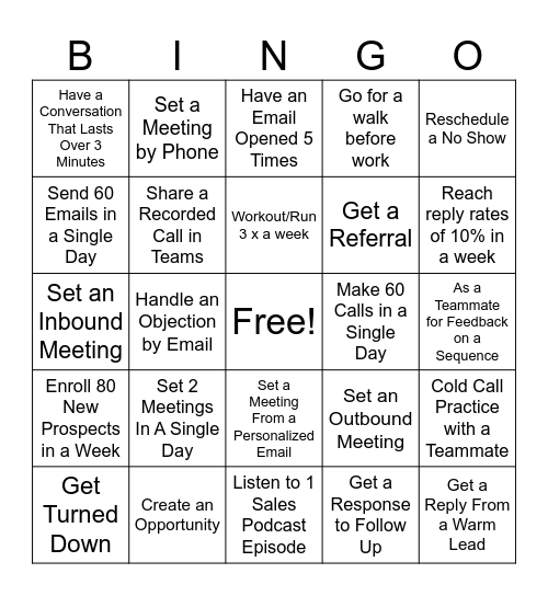 SDR Bingo Card