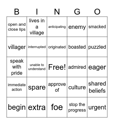 2nd grade unit 4 bingo Card