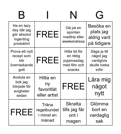 2025 Bingo Card
