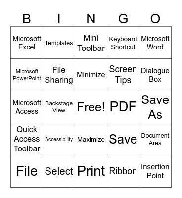 Gangler: Getting Started With Microsoft Office Bingo Card