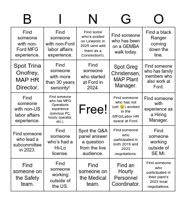 HR Live Chat BINGO Card