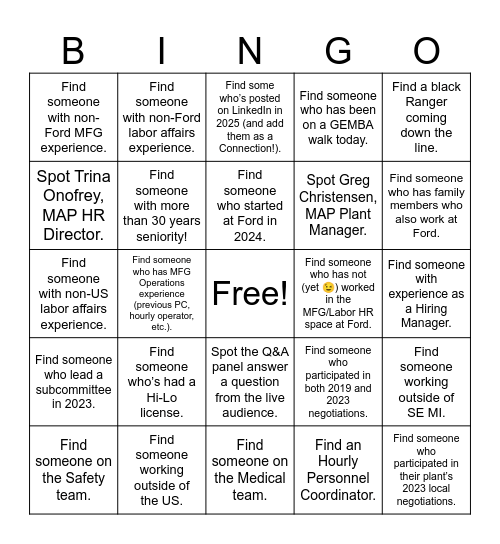 HR Live Chat BINGO Card