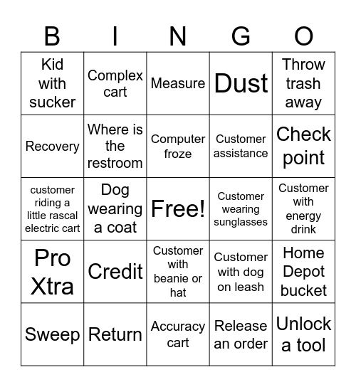 Front End Bingo Card
