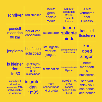 Minor Ndako Bingo Card