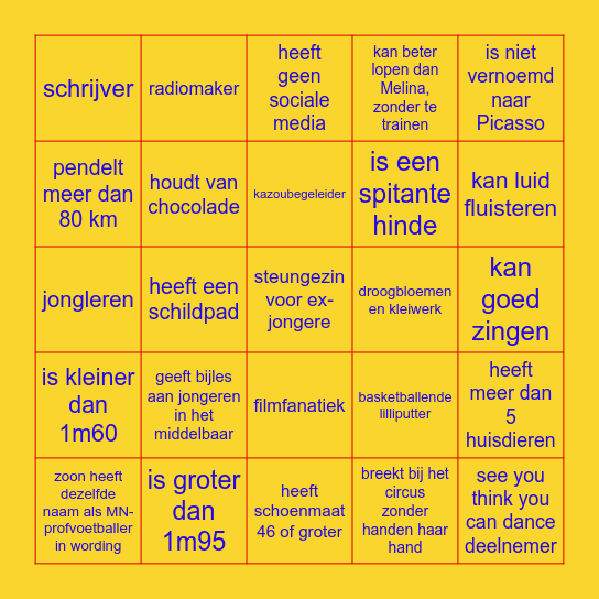 Minor Ndako Bingo Card