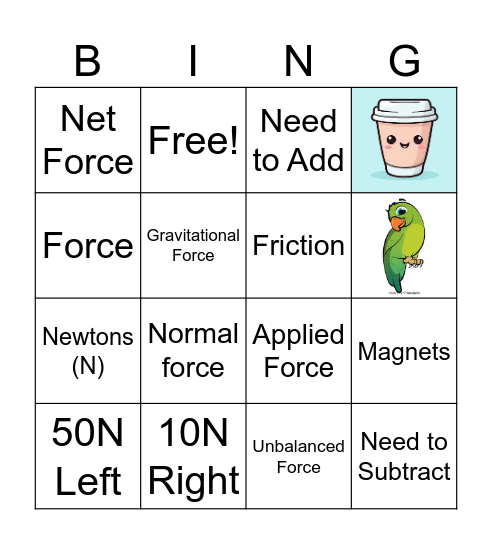 Net Force Review - AAE Bingo Card
