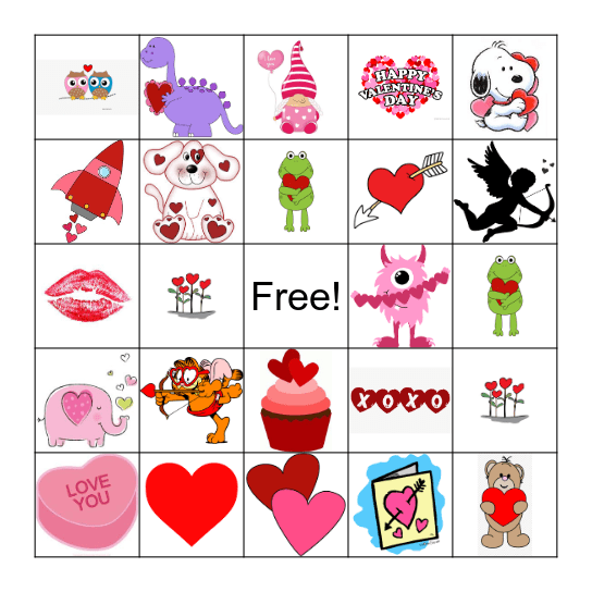 Valentines Day Bingo Card