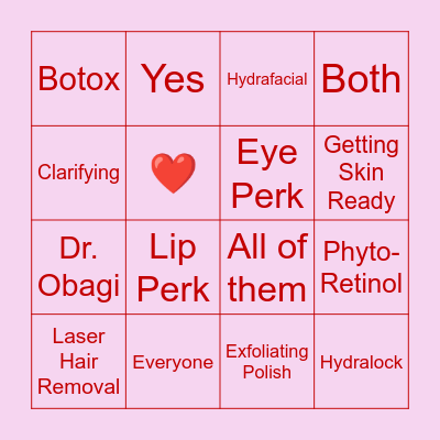 Seguin Wellness & Med Spa Bingo Card