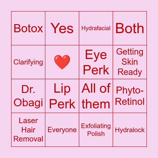 Seguin Wellness & Med Spa Bingo Card