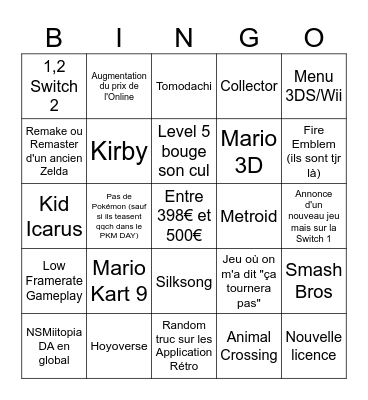 N1t1do Direct Bingo Card