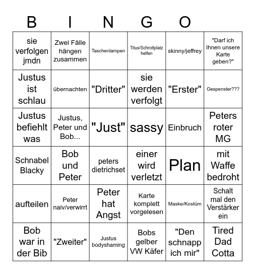??? Bingo Card