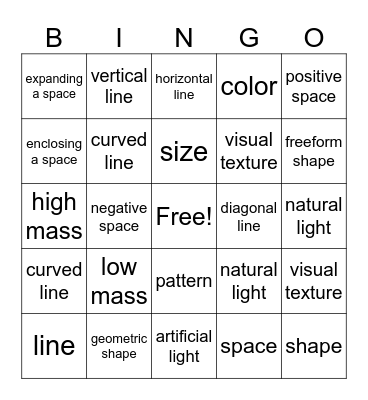design bingo Card