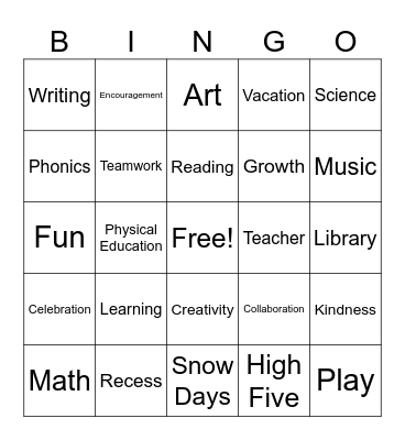 National Fun at Work Day! Bingo Card