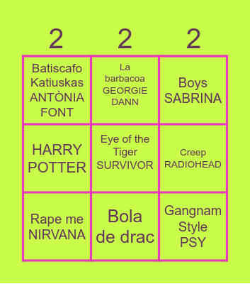 Aurobingo musical 2 Bingo Card