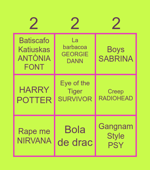 Aurobingo musical 2 Bingo Card