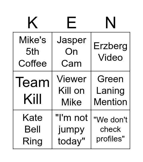 TFMPOT Bingo Card