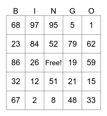 Valentine's Day Bingo! Bingo Card
