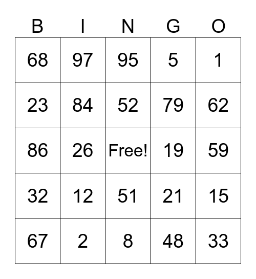 Valentine's Day Bingo! Bingo Card