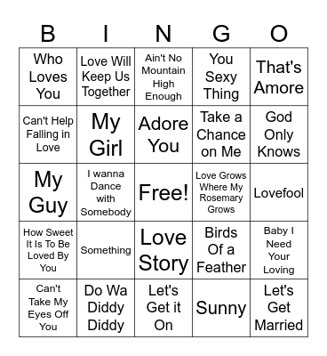 Valentine Bingo Card
