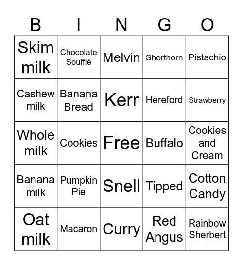 M1LK BINGO Card