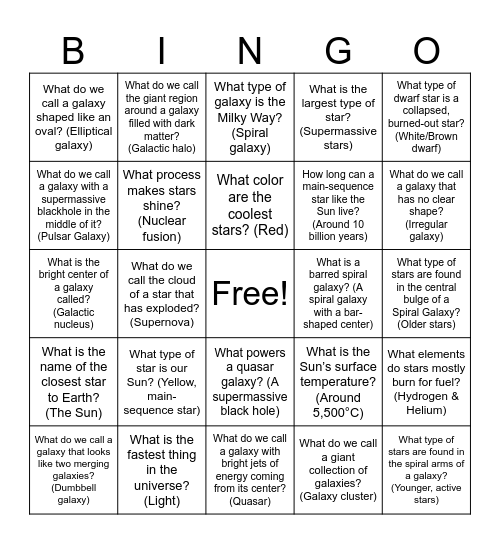 Call Cards Bingo Card