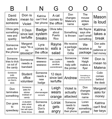 Office Bingo Card
