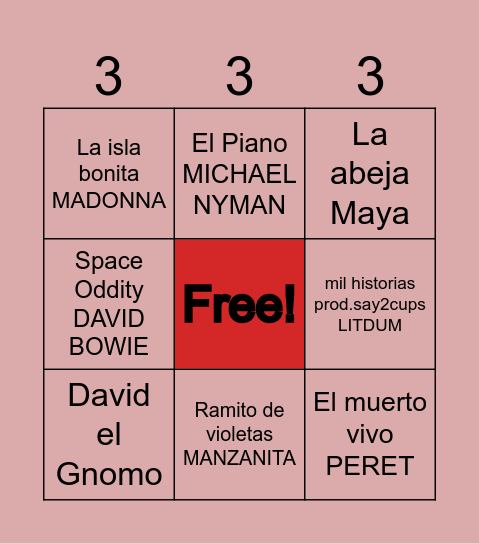 Aurobingo musical 3 Bingo Card