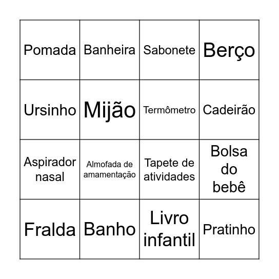 BINGO DO DAVI Bingo Card