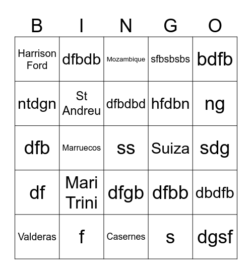 Prueba Bingo Card