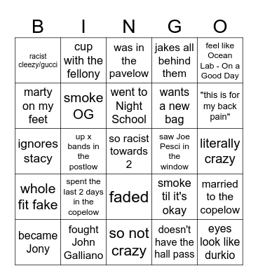 [Facy] Bingo Card