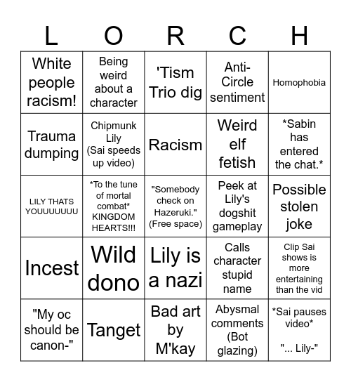Lorch's dogshit DA takes Bingo Card