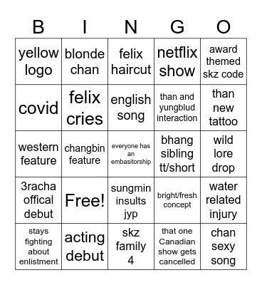 skz 2025 Bingo Card
