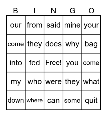 February 4 Bingo Card