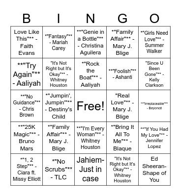 Music! Music! Music Bingo Card