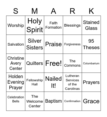 St. Marks BINGO Card