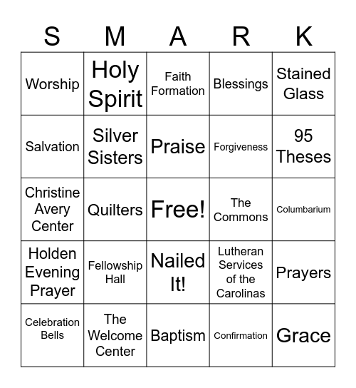 St. Marks BINGO Card
