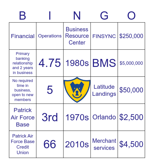 SCCU Bingo Card