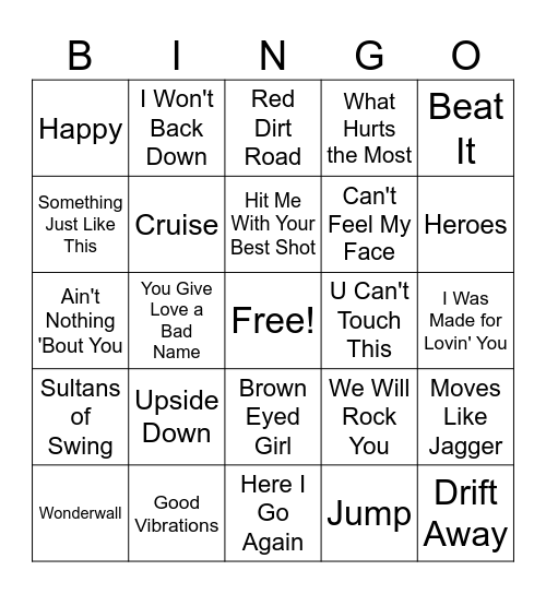 Music Bingo Round 2 Bingo Card