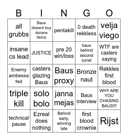 Los Ratones watch party Bingo Card