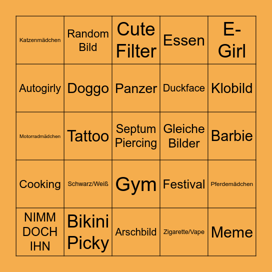 Bingi Bingo Card