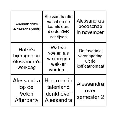 Swingo BinGoodbye :) Bingo Card