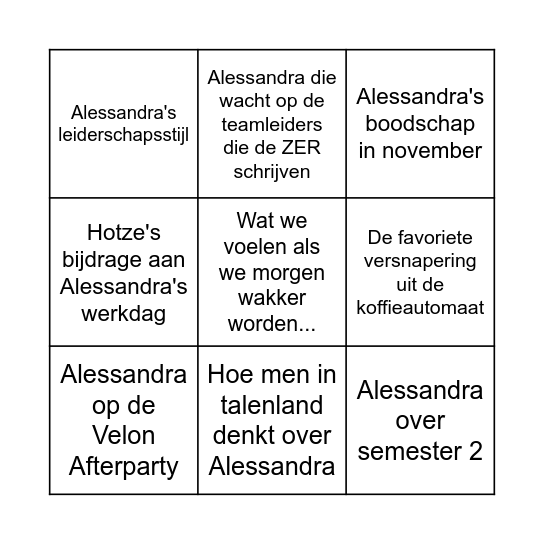 Swingo BinGoodbye :) Bingo Card