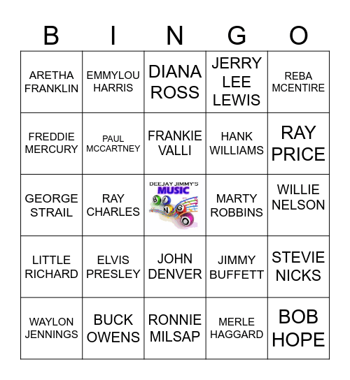 ARTIST BINGO 1 Bingo Card