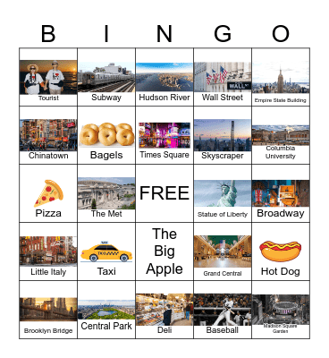 New York City Bingo Card