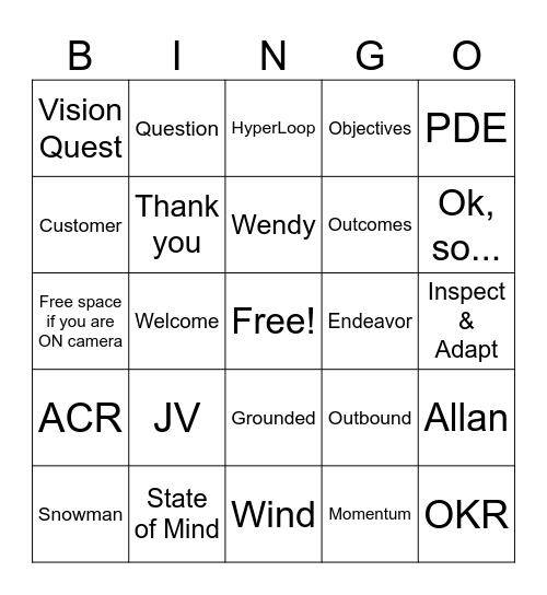 Q4 Bingo! Bingo Card