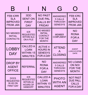 WEEK 4 - ALL OR NOTHING Bingo Card