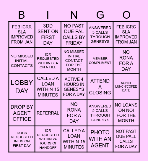 WEEK 4 - ALL OR NOTHING Bingo Card