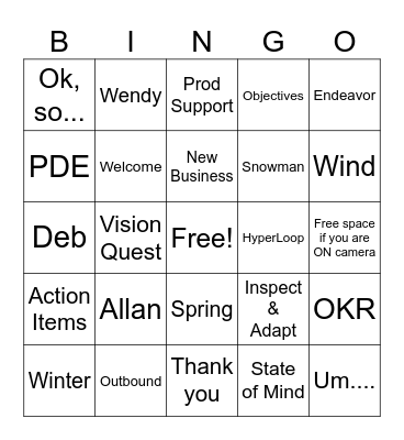 Q4 BINGO! Bingo Card