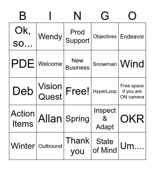 Q4 BINGO! Bingo Card